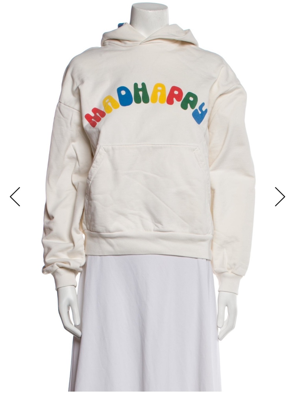 Madhappy Cream Hoodie with Rainbow Logo size XS